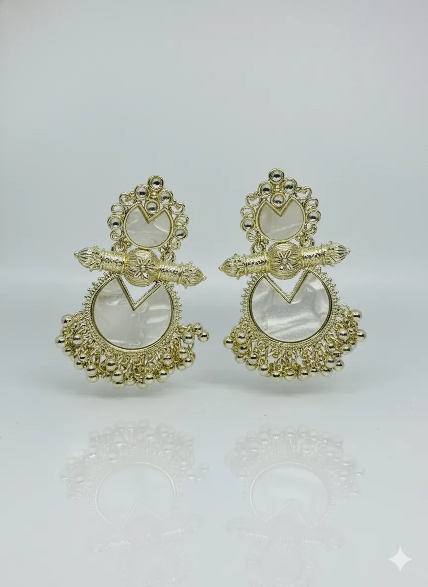 earrings natural golden v cut